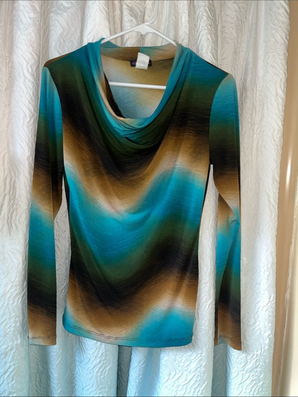 Cocomo Teal and Brown Ombre Knit Top